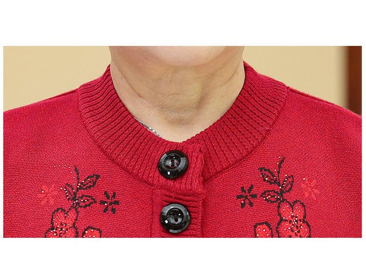 Suéter grueso de forro polar para mujer mayor con botones 5