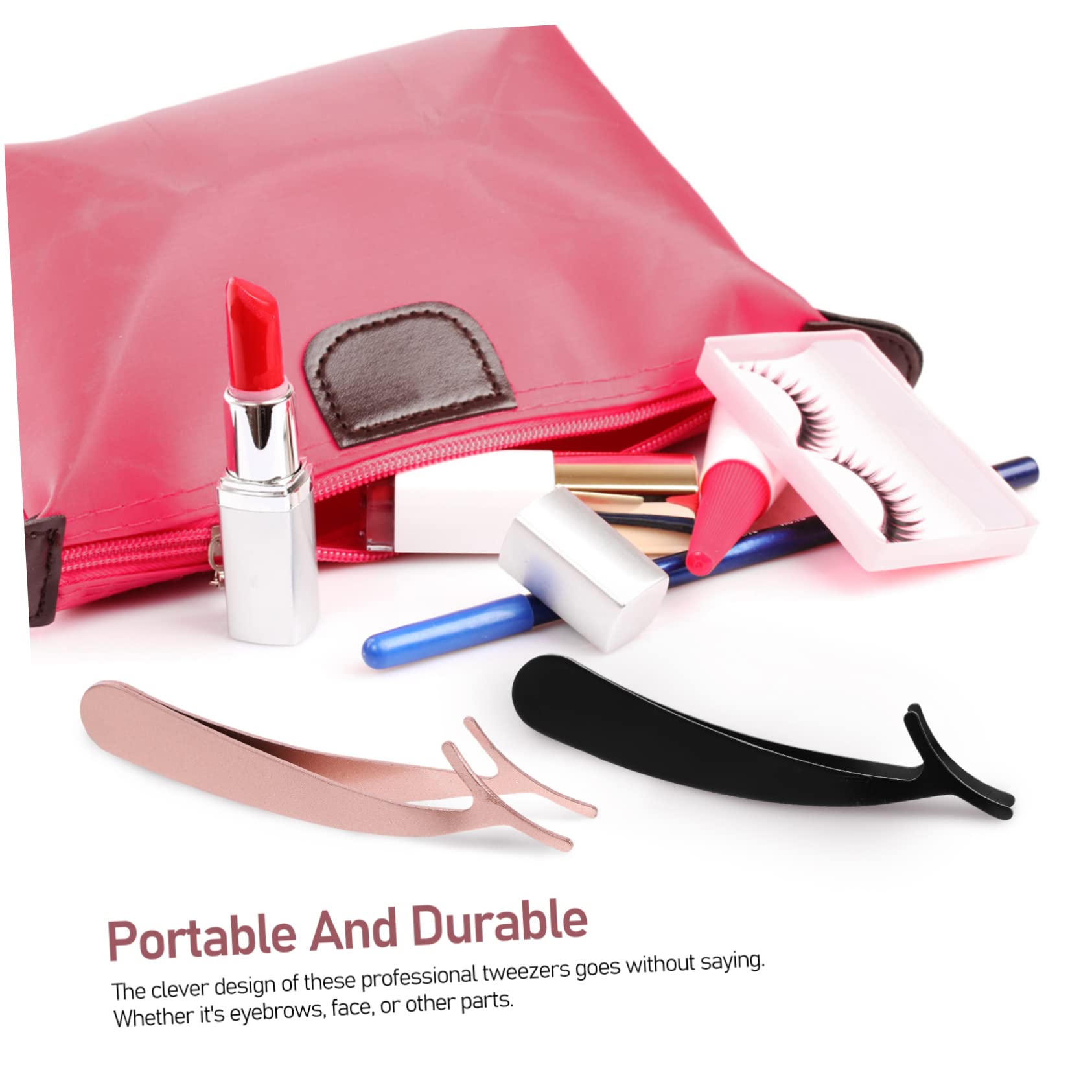 minkissy 4 Set Di Pinzette Per Ciglia Di Con Applicatore in Metallo Kit Di Strumenti Per Ciglia Finte E Pinzette Per Ciglia 4 Pezzi*4