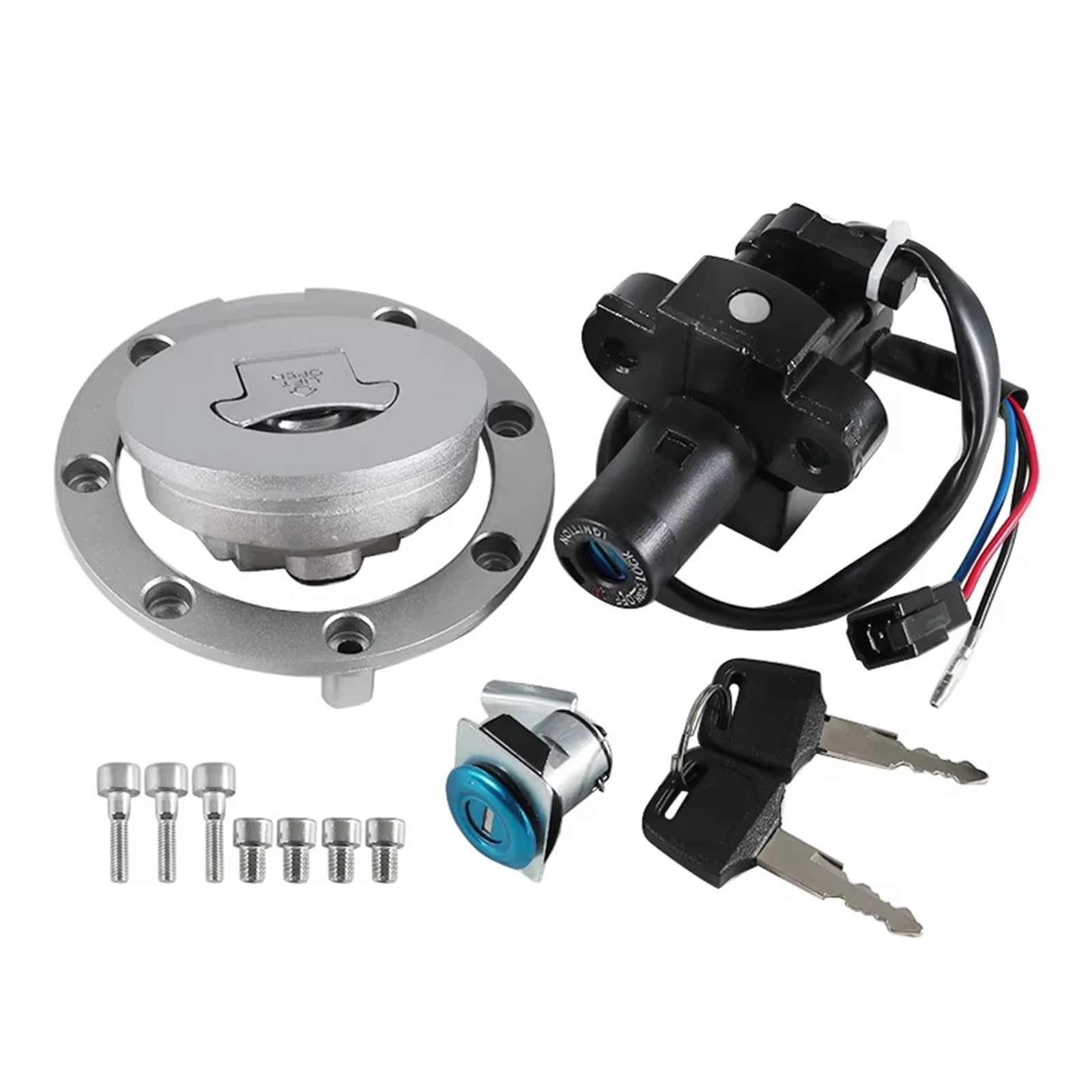 Cerradura Encendido Moto Kit Cerradura Moto Para Para CBR600 1991-1998 Para CBR900 1992-1997 | Interruptor encendido Combustible para tapa gasolina para kit llave bloqueo asiento Interruptor encendido Bloqueo llave