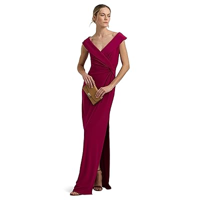 Lauren Ralph Lauren Jersey Off the Shoulder Gown Women
