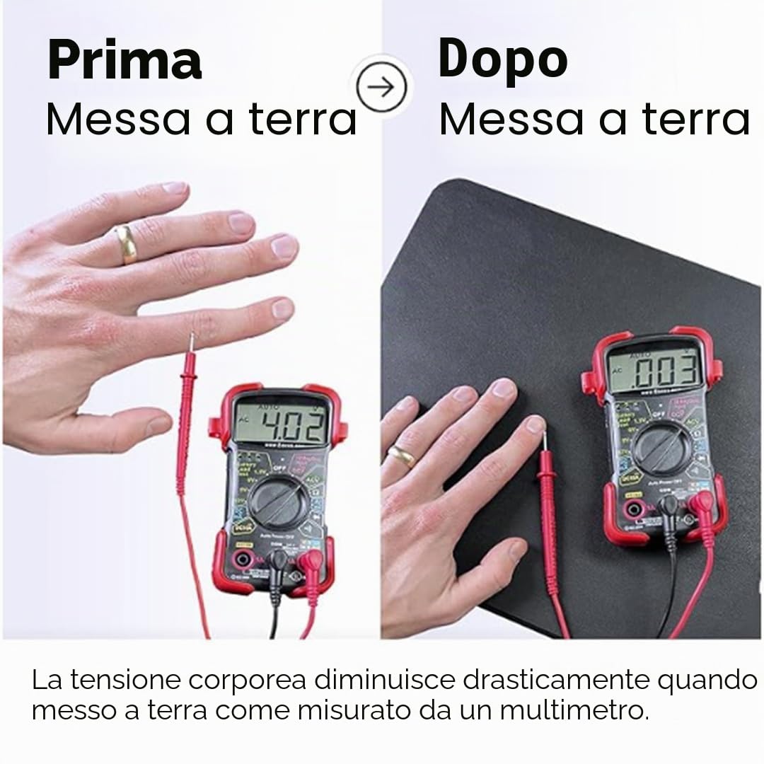 Tappetino di messa a terra, per un migliore sonno ed equilibrio, riduce l'ansia e lo stress, adatto a casa, ufficio e lavoro, 60 x 39,9 cm