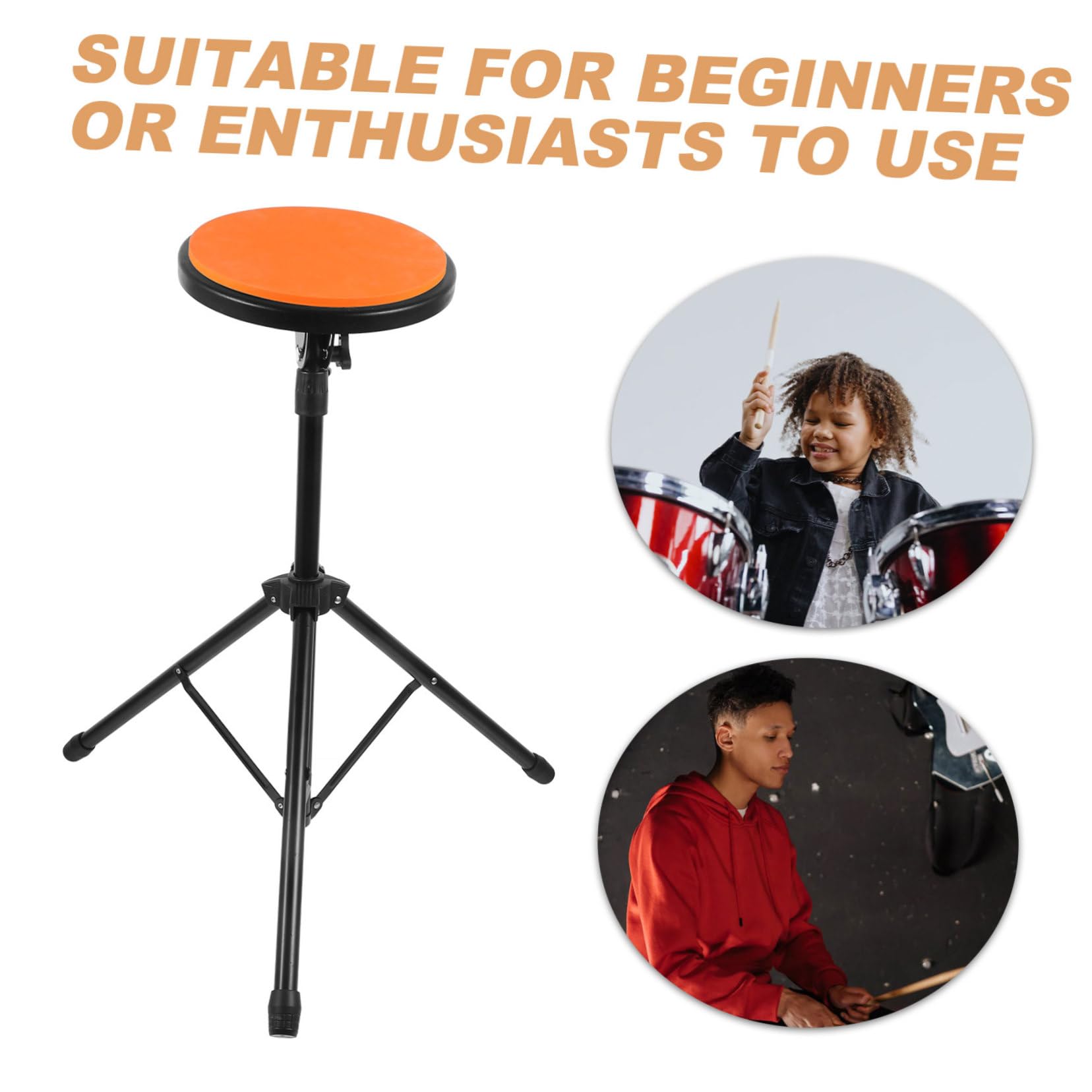 SUPVOX Set de Pad de Batería para Practicar Silencioso con Soporte Portátil, Almohadilla de Goma y Hierro, Adecuado para Bateristas Principiantes y Profesionales en Presentaciones