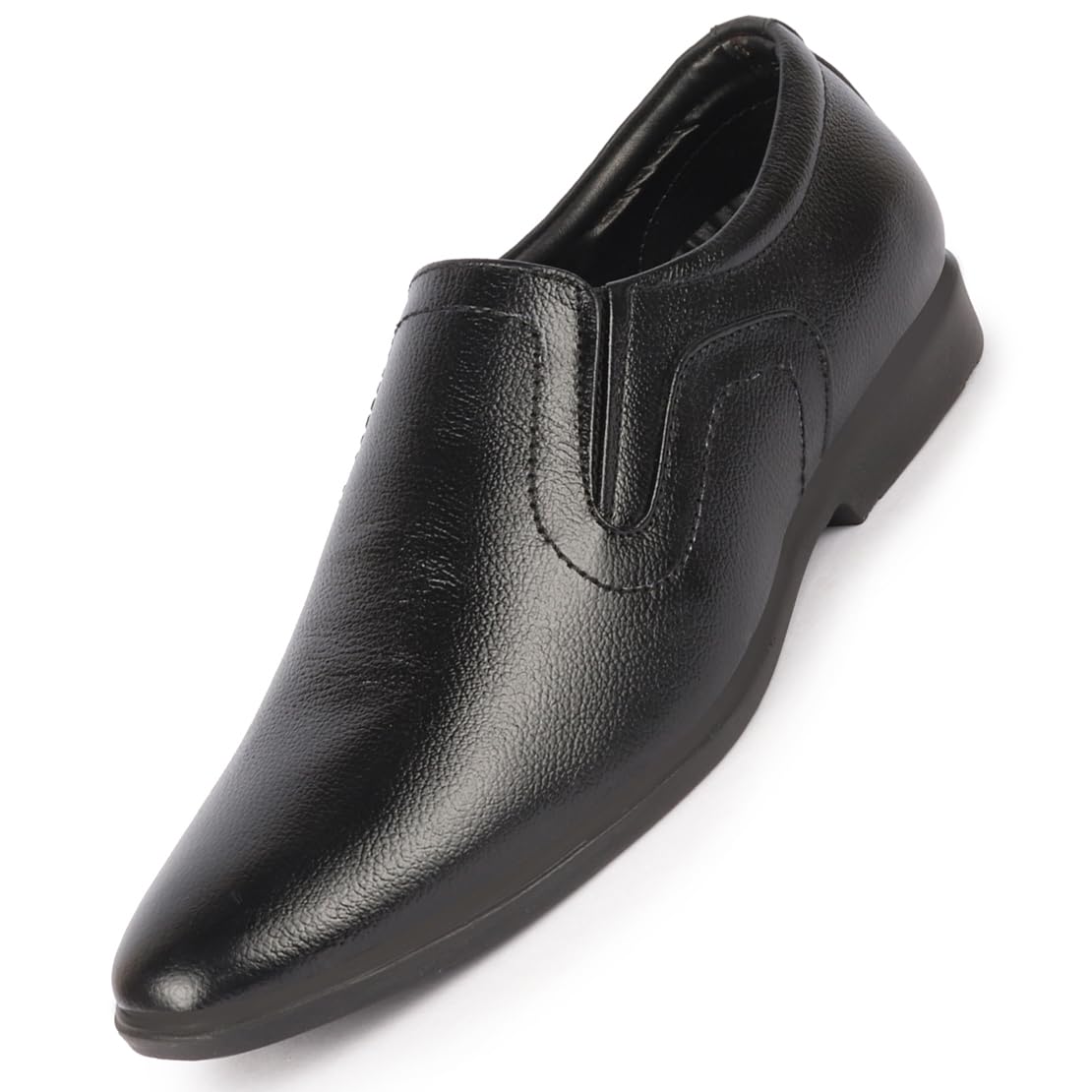 FAUSTO FST KI-902 BLACK-44 Mens Black Genuine Leather Formal Office Pointed Toe Slip On Shoes with Comfort EVA Pad Insole (10 UK) (B0CJQ4KNTL) Amazon Price History, Amazon Price Tracker