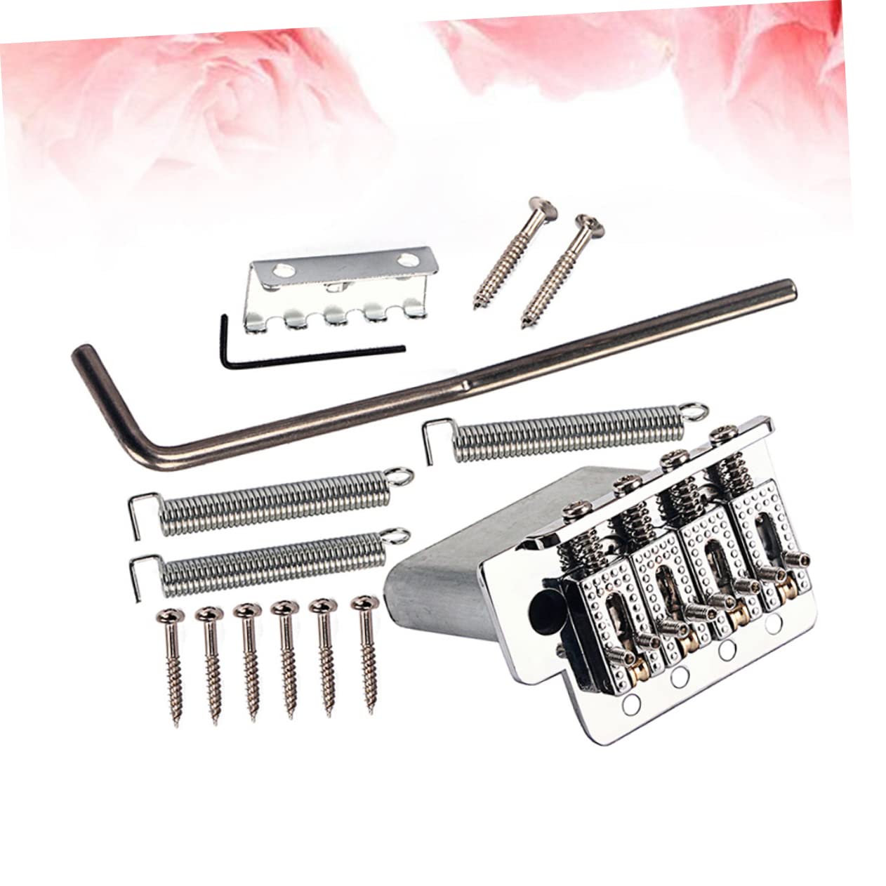 Toyvian 4 struny instrumentów muzycznych instrumenty muzyczne metal srebro kolodialne akcesoria gitarowe srebrne akcesoria gitarowe akcesoria śrubowe siodełko most