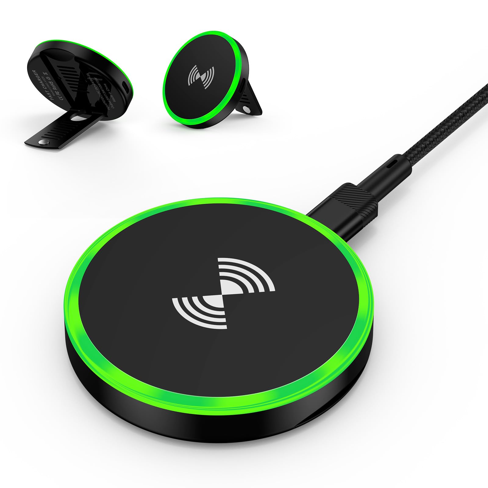 Wireless Charger Fast Charging Pad Magnetic Compatible for iPhone 16E/16 Pro Max/17 Air/17 Pro Max/15/14/13,15W Wireless Charger Stand Station