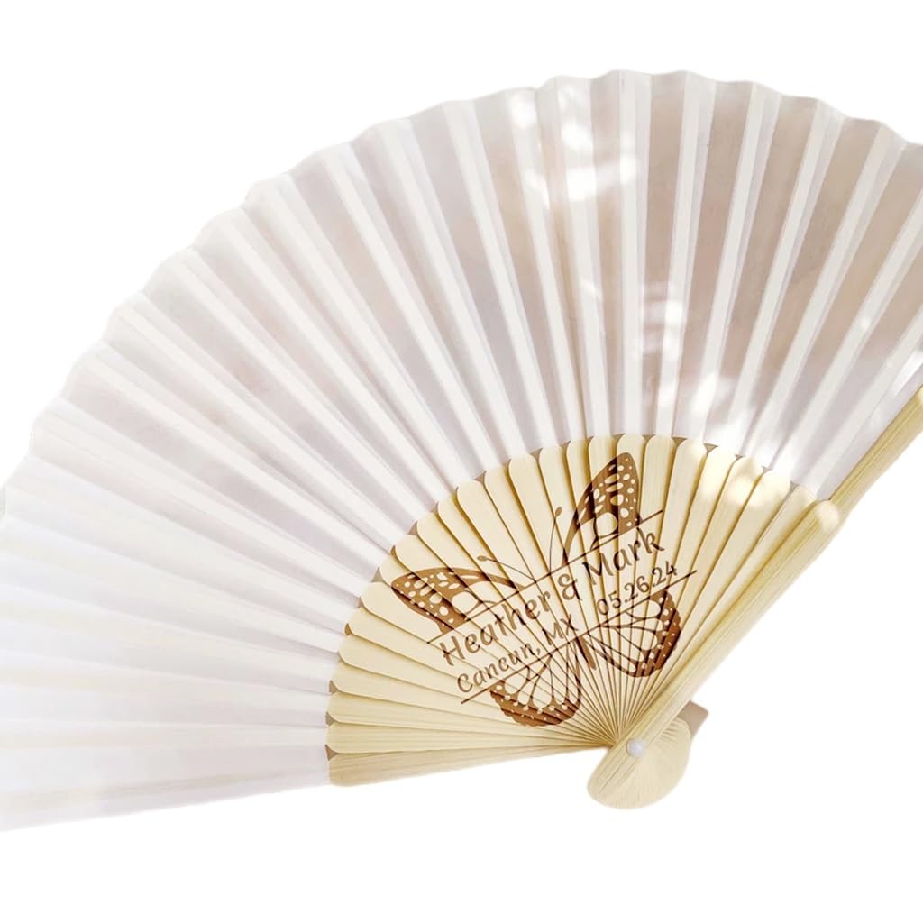 Ventagli Matrimonio Personalizzati In Legno - 100 Pezzi, Con Nome E Data, Bomboniere Eleganti - Foto 7