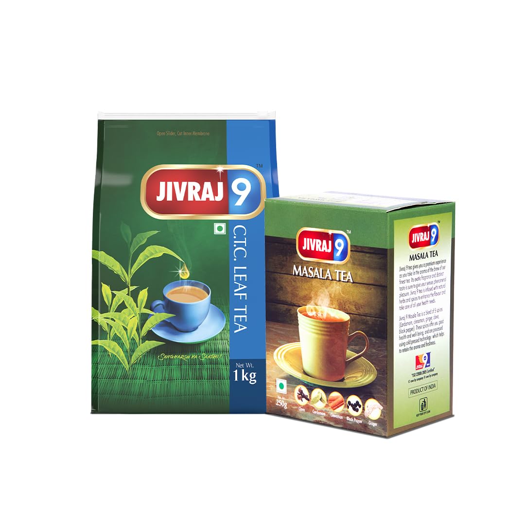 Jivraj 9 Strong Black Assam Tea, Diwali and New Year Combo Gift Set of CTC Tea (1kg) and Masala Tea (250gm), Pack of 2 (B0D92KLXXR) Amazon Price History, Amazon Price Tracker
