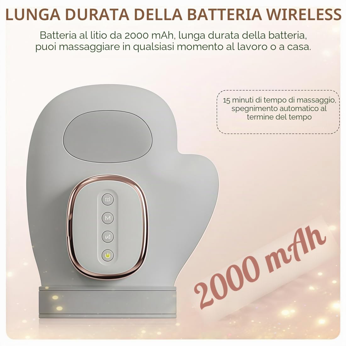 Hand Massager with Heat and Compression, Massaggiatore Elettrico per Mani, 3 Modalità e 5 Livelli di Intensità, la Sindrome del Tunnel Carpale e i Disturbi dell'Artrite, terapia per le mani