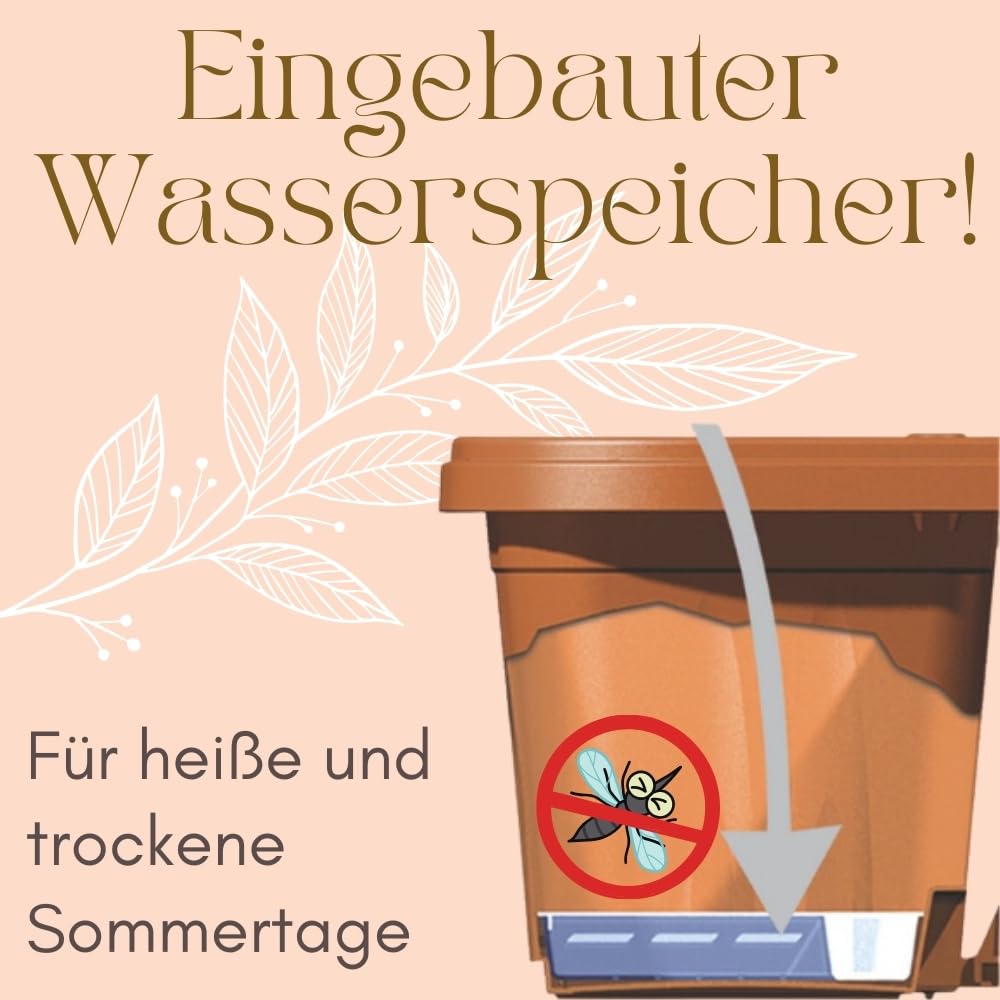 GarPet Blumenkasten Balkon Balkonkasten mit Halterung Pflanzkasten Balkonkasten mit Wasserspeicher Blumenkasten Balkongeländer Geländerkasten ohne Bohren Terracotta 80 cm