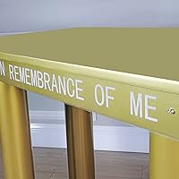 Vista 8 de FixtureDisplays® 39.3 X 23.6 X 30 "Santuario de la Mesa de Comunión Sagrada de la Iglesia del MDF del color del oro 14308-nueva versión-NF