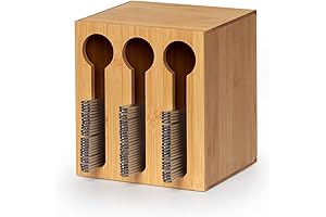 Chic Bamboo Utensil Dispenser for Effortless Silverware Access