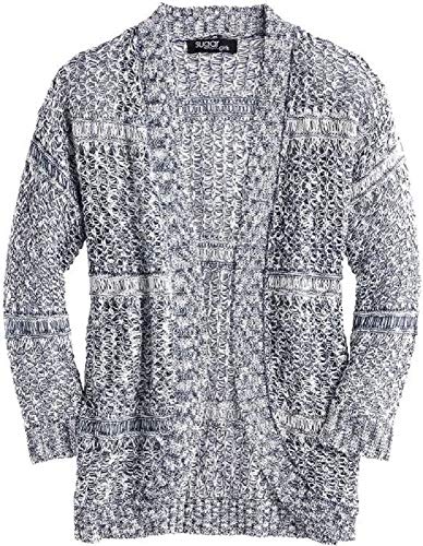 Crochet Back Cardigan - Open Front - Black/Cream (Small 7/8) MSRP $40