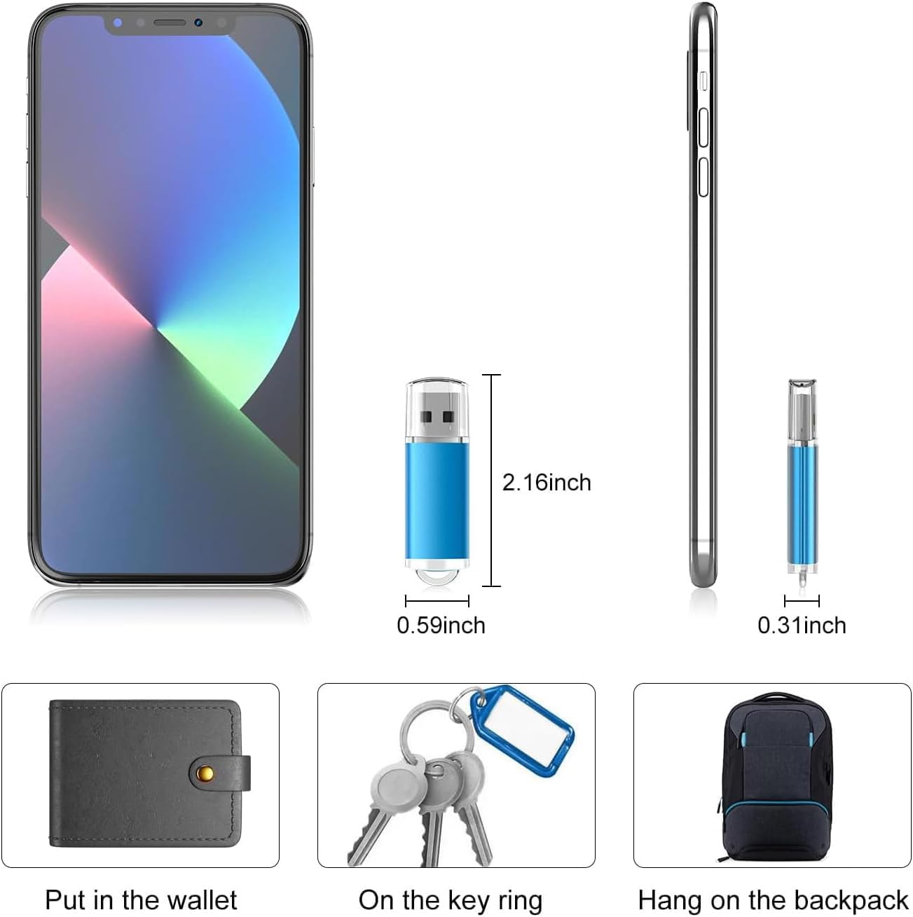 100 chiavette USB da 16 GB 2.0 USB Flash Drive Memory Stick USB Flash Drive 100 Pack USB Drive 16 GB colori misti