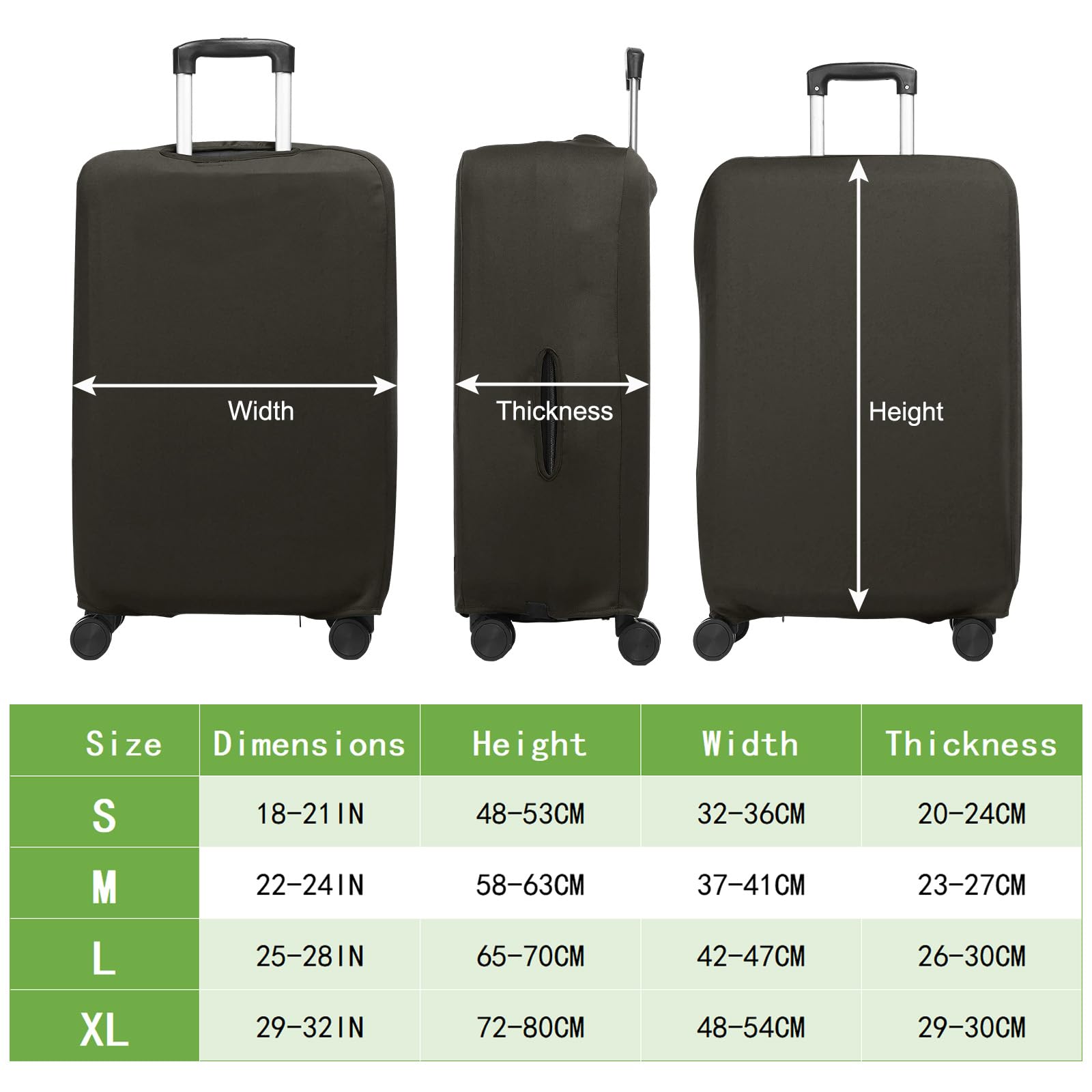 PATIKIL Funda para equipaje, fundas elásticas para maletas, lavable, resistente a los arañazos, Marrón oscuro, 22-24 inch, Moderno