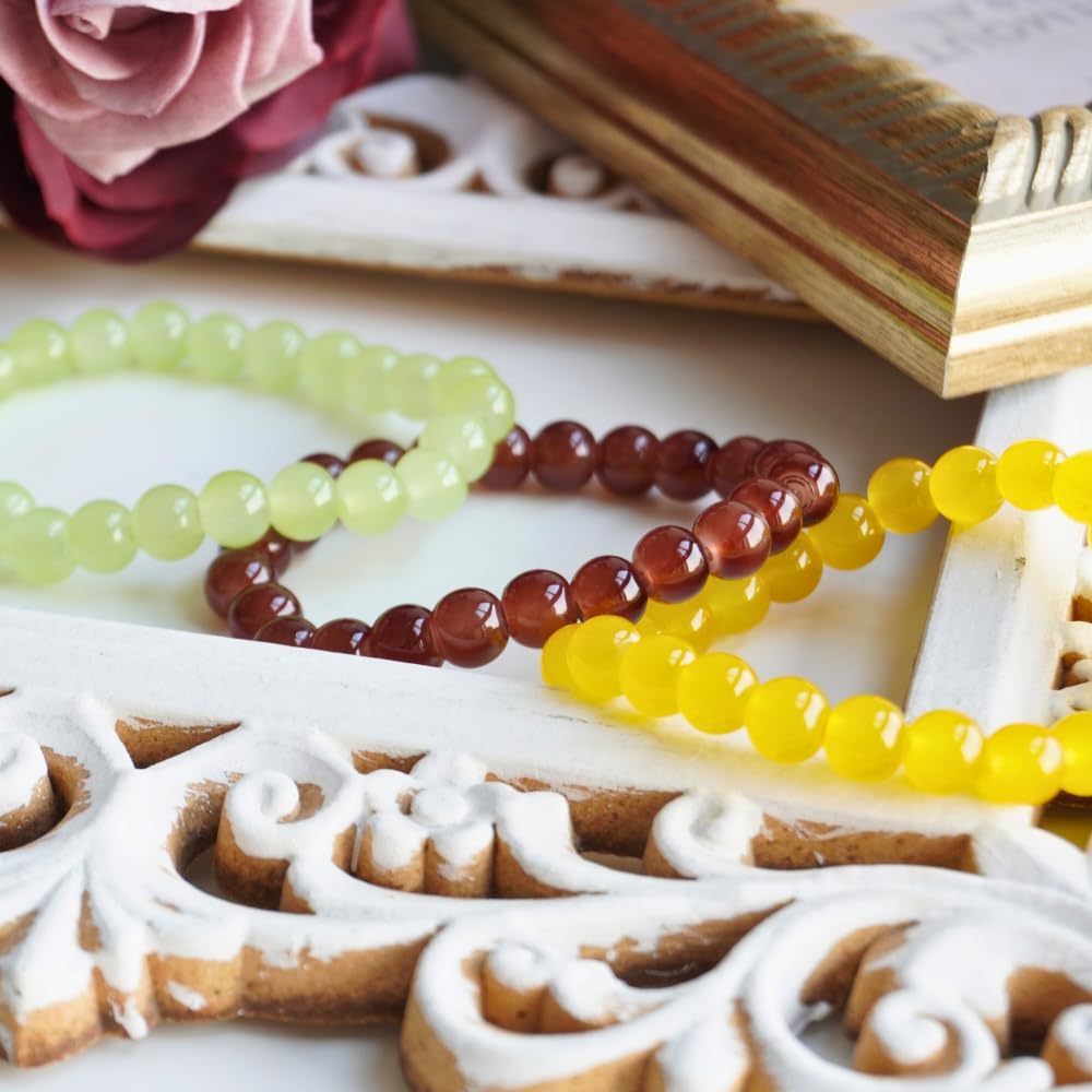 Jabrand Yellow Glass Beads Bulk, 8mm Glass Beads for Barcelet and Jewelry Making DIY Crafts (360pcs) - Image 7