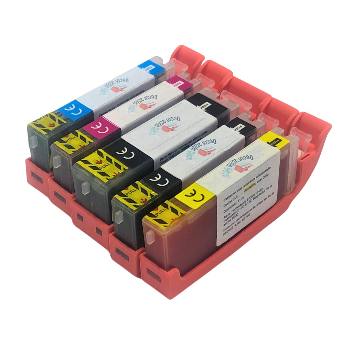 5 X Cartuchos Comestibles compatibles con Canon PGI-580 Y CLi-581. La Tinta Comestible no Contiene Gluten. Comprobar compatibilidades Antes de Comprar