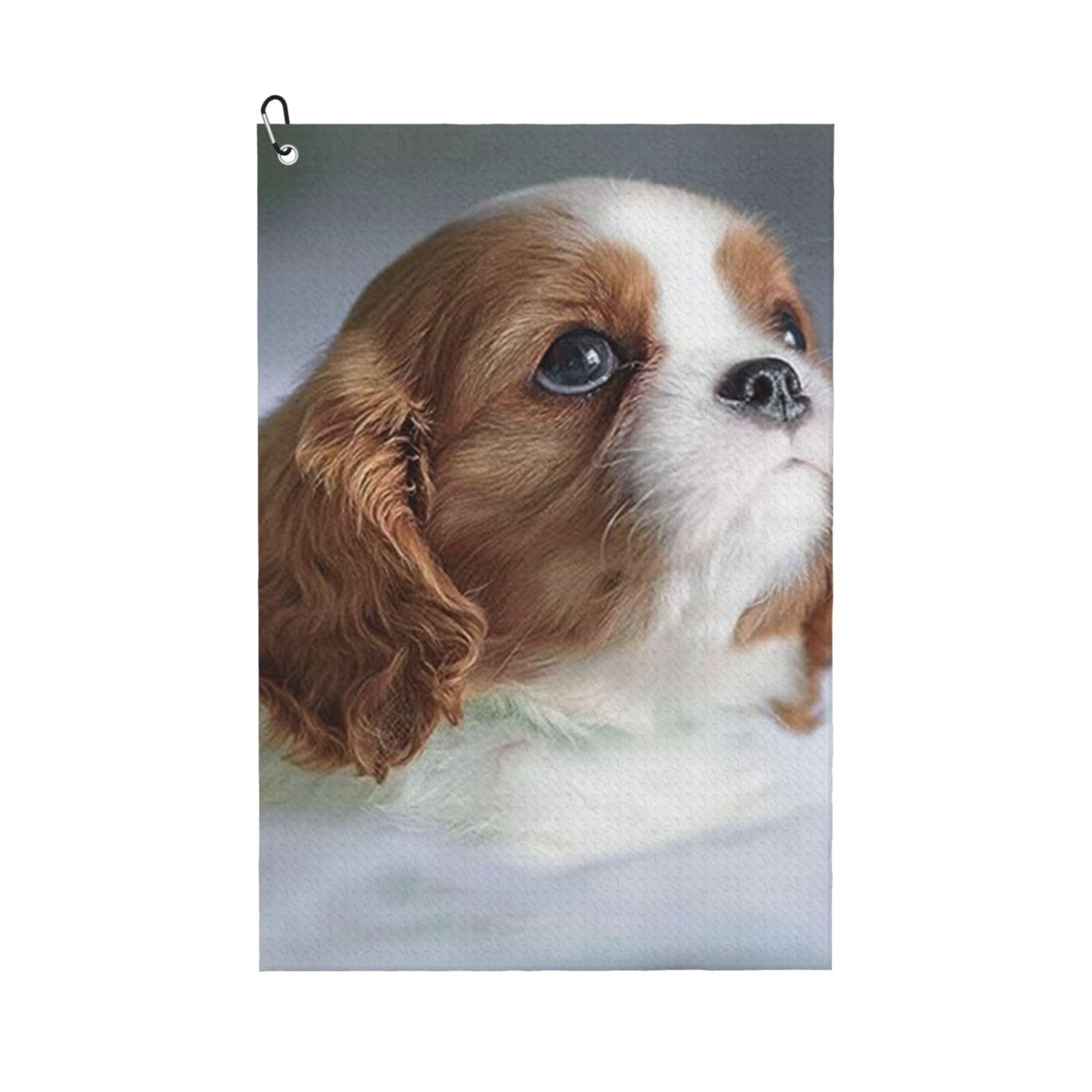 Hnnkloy Cavalier King Charles Spaniel Face, 16x24 in Portable Waffle Golf Towels with Carabiner Clip for Golf Bag