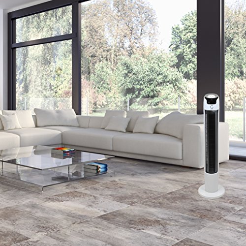 Genesis Powerful 43 Inch Oscillating Tower Fan With Max Air Quiet Technology And Remote #TOP4