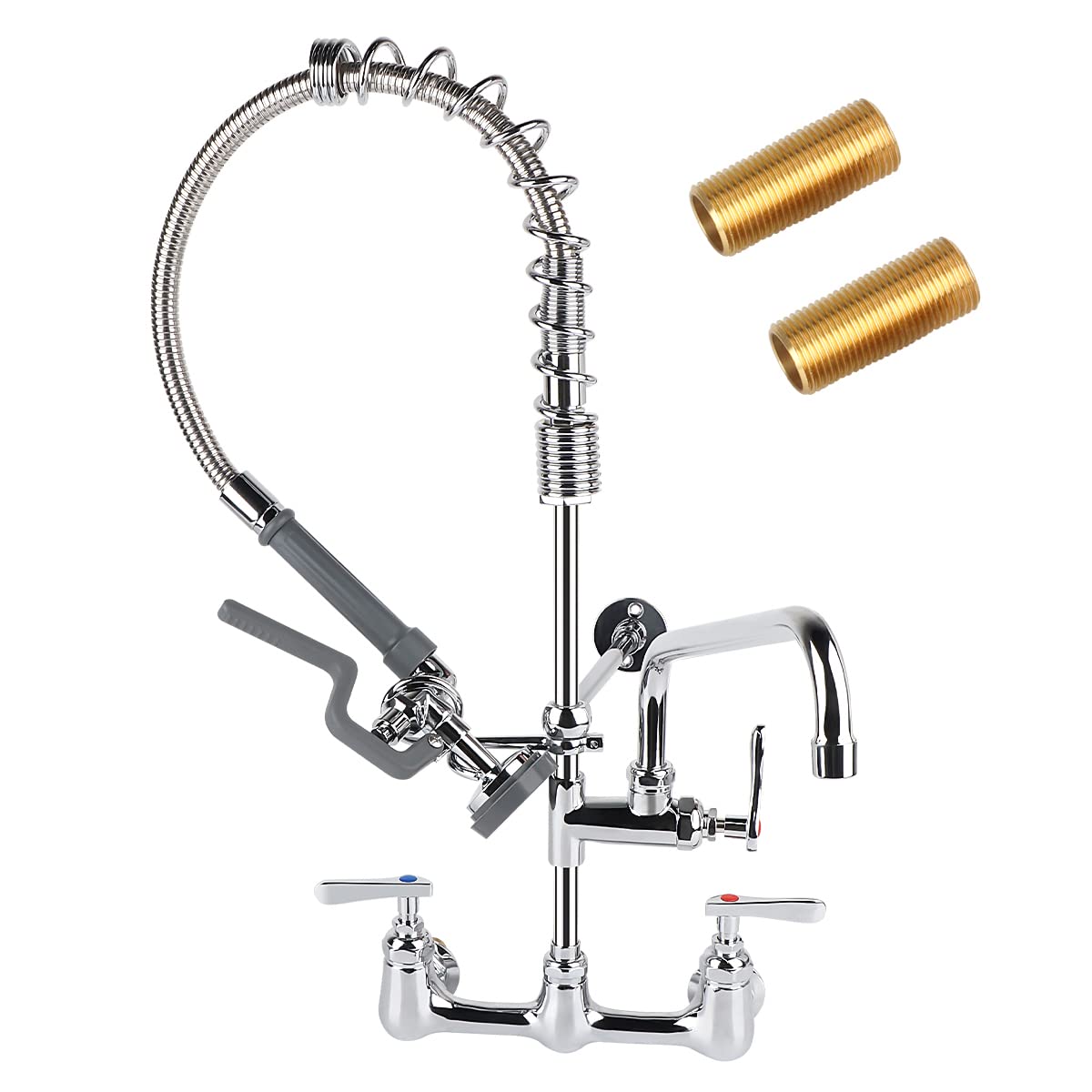 TNROTED 8 Inch Center Commercial Sink Faucet with Sprayer, 26” Height