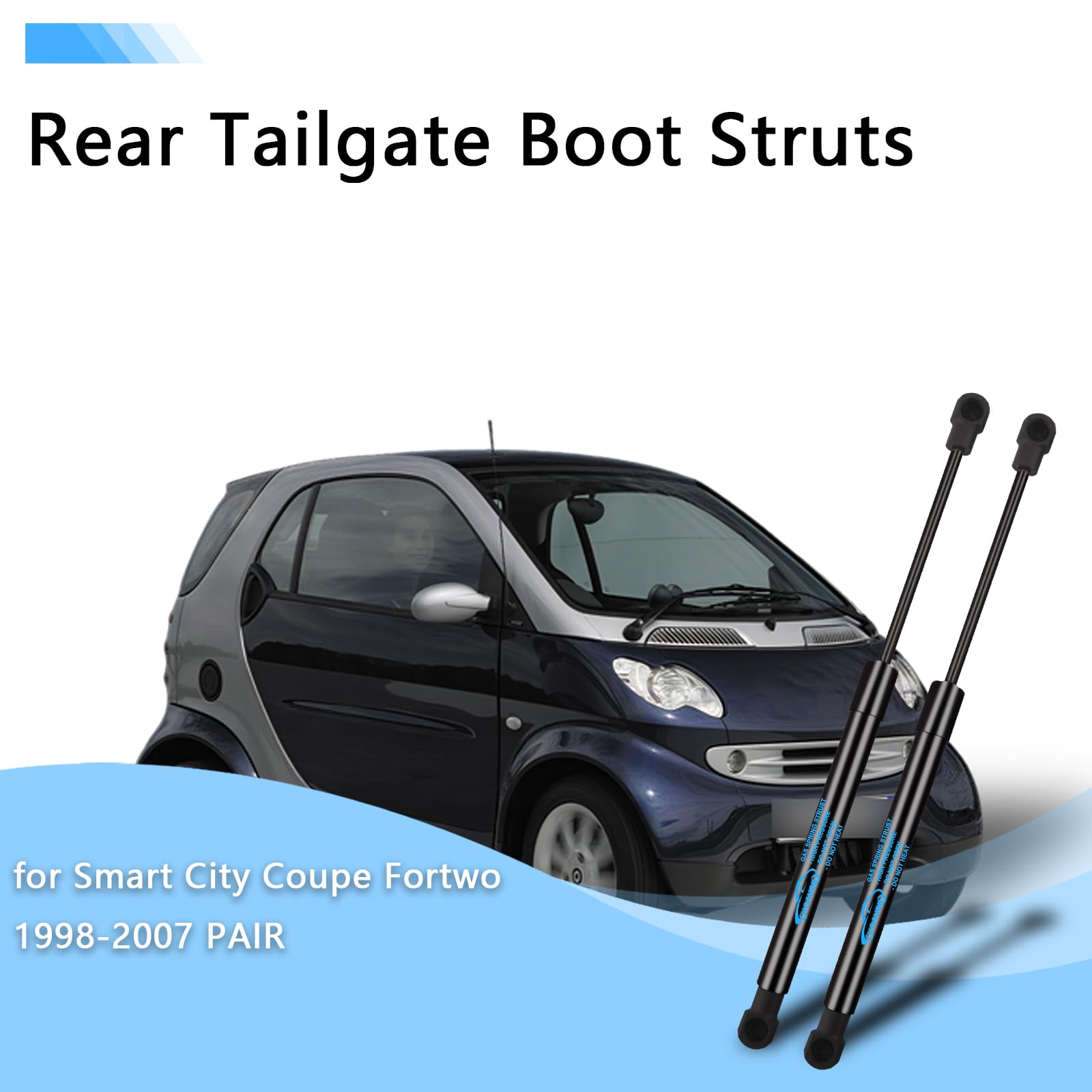 2x Aggiornata Molle a Gas Ammortizzatori Posteriori per Smart City Coupe Fortwo 1998-2007 PAIR Posteriore Pistoni per Portellone Sostituire #430719063300, 0409100013, 10927732, 0000618V007