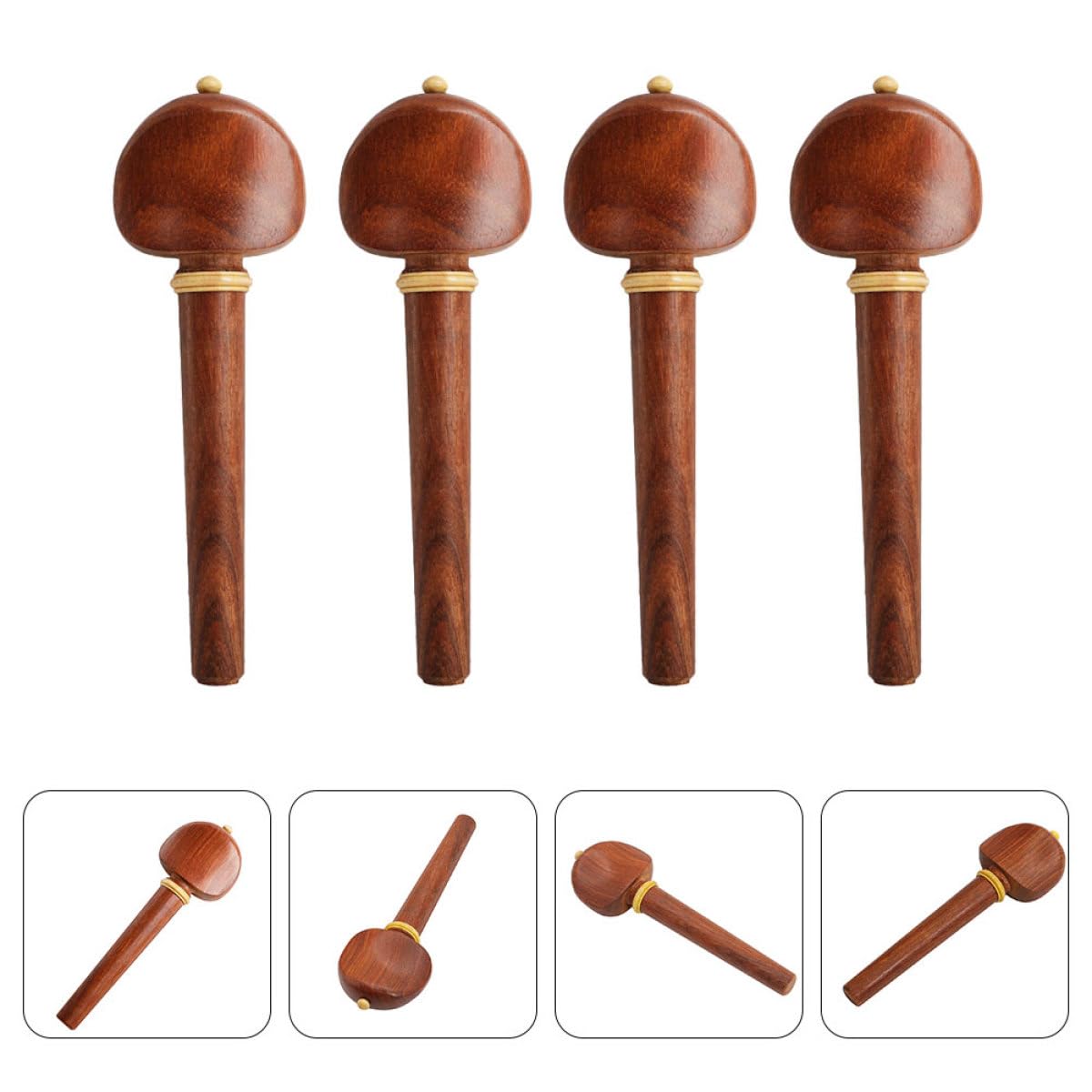 TOYANDONA 4 Pezzi Piroli in Legno per Violoncello da Accessori Professionali per Accordatura Superficie Liscia e Arrotondato Regalo per Musicisti e Studenti di Violoncello