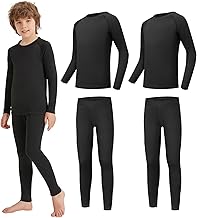 AMZSPORT Thermounterwäsche für Kinder, Skiunterwäsche und Funktionsunterwäsche für Fussball und Training im Winter, Thermowäsche für Mädchen und Jungen, Warm und Bequem