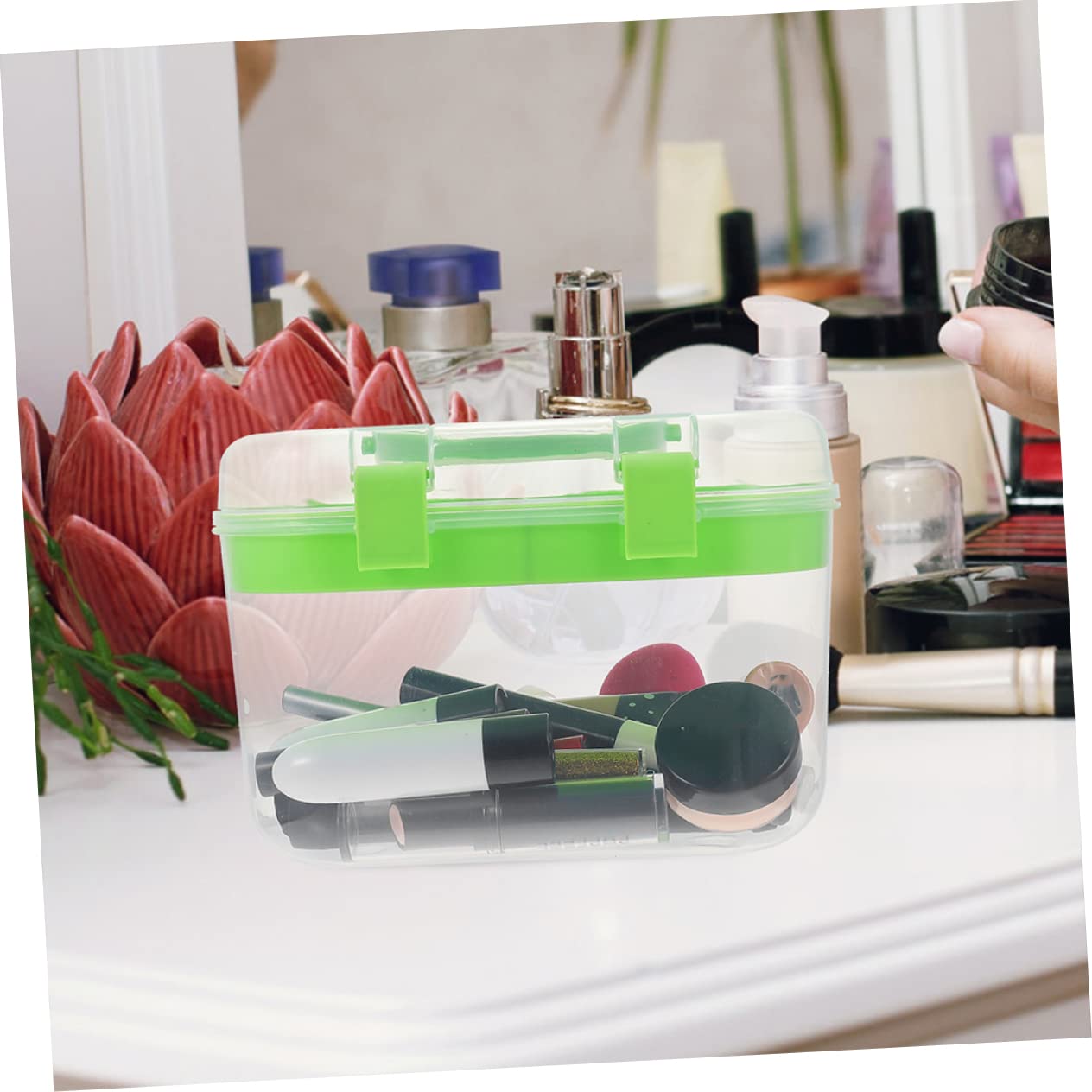 POPETPOP 3pezzi Contenitore Per Medicinali Scatola Portaoggetti Doppio Maniglia Organizer Per Cosmetici Pillole Strumenti Da Viaggio e Domestico