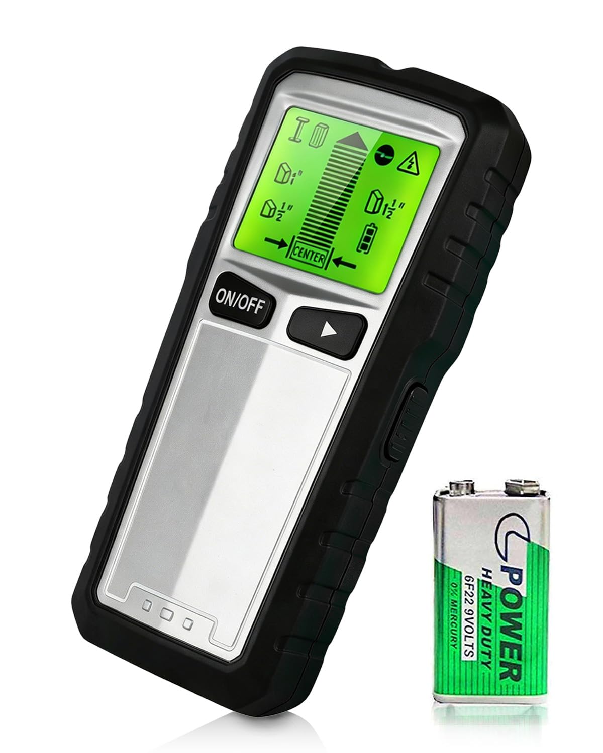 5 in 1 Stud Finder Wall Scanner, Electronic Wall Detector with LCD Display & Audio Alert, Center Finding Sensor for Wood, AC Wire, Metal Studs, Joist, Pipe & Cable Detection