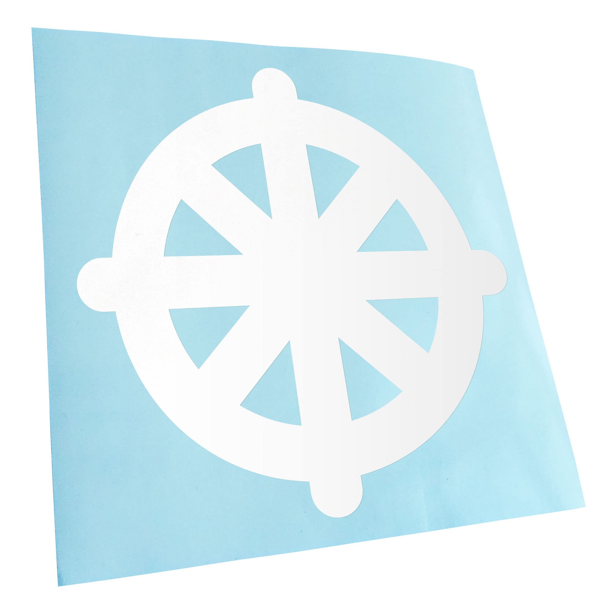 Kiwistar - Car Sticker - White - 50 x 50 cm Dharmachakra Buddhism - Rear Window Car Sticker Weatherproof for Car Truck Moped Truck - Sticker Exterior Self-Adhesive Tuning Accessories for Window