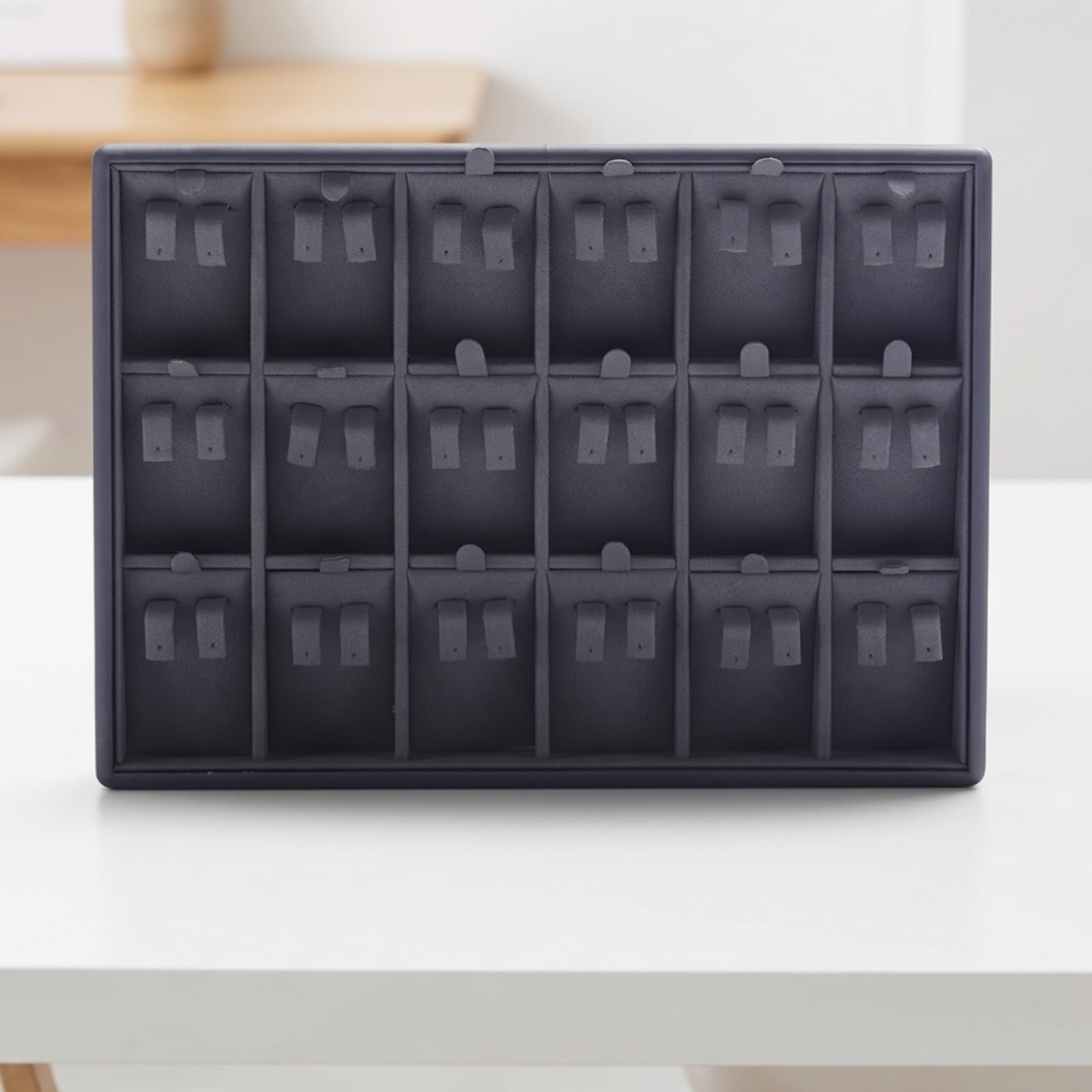 Vassoio Porta Gioielli Vassoio Espositore Organizer Contenitore Supporto con Struttura Schermata E Interno Effetto Velluto per Presentazione Ordinata, style to 2