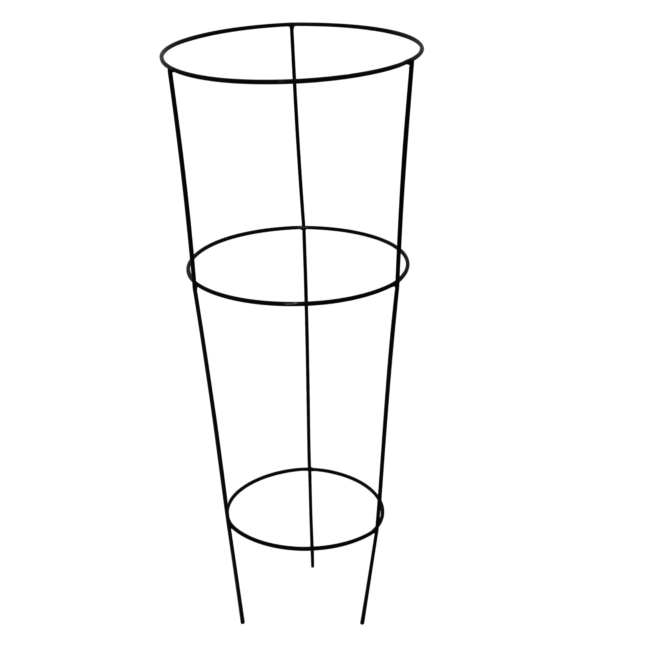 Medium Sturdy Conical Garden Plant Supports for Taller Plants Rust-Resistant, Easy to Use Ring for Flowers Border Cage H50 x W18 x D14cm (1)