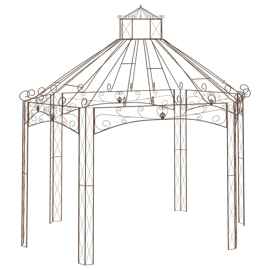 Pawilon ogrodowy k-brązowy kute żelazo 400 x 258 x 378 cm pergola