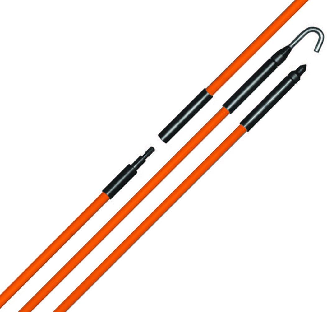 Eagle Tool US ETF25016 Wire and Cable Installer Fiberglass Fish Rod Kit, 16-Foot Assembled Length, Made in The USA