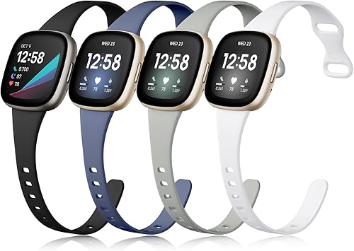 Getino Compatible con correas Fitbit Versa 4Versa 3SenseSense 2 para mujeres y hombres, accesorios deportivos delgados, correa para reloj Fitbit
