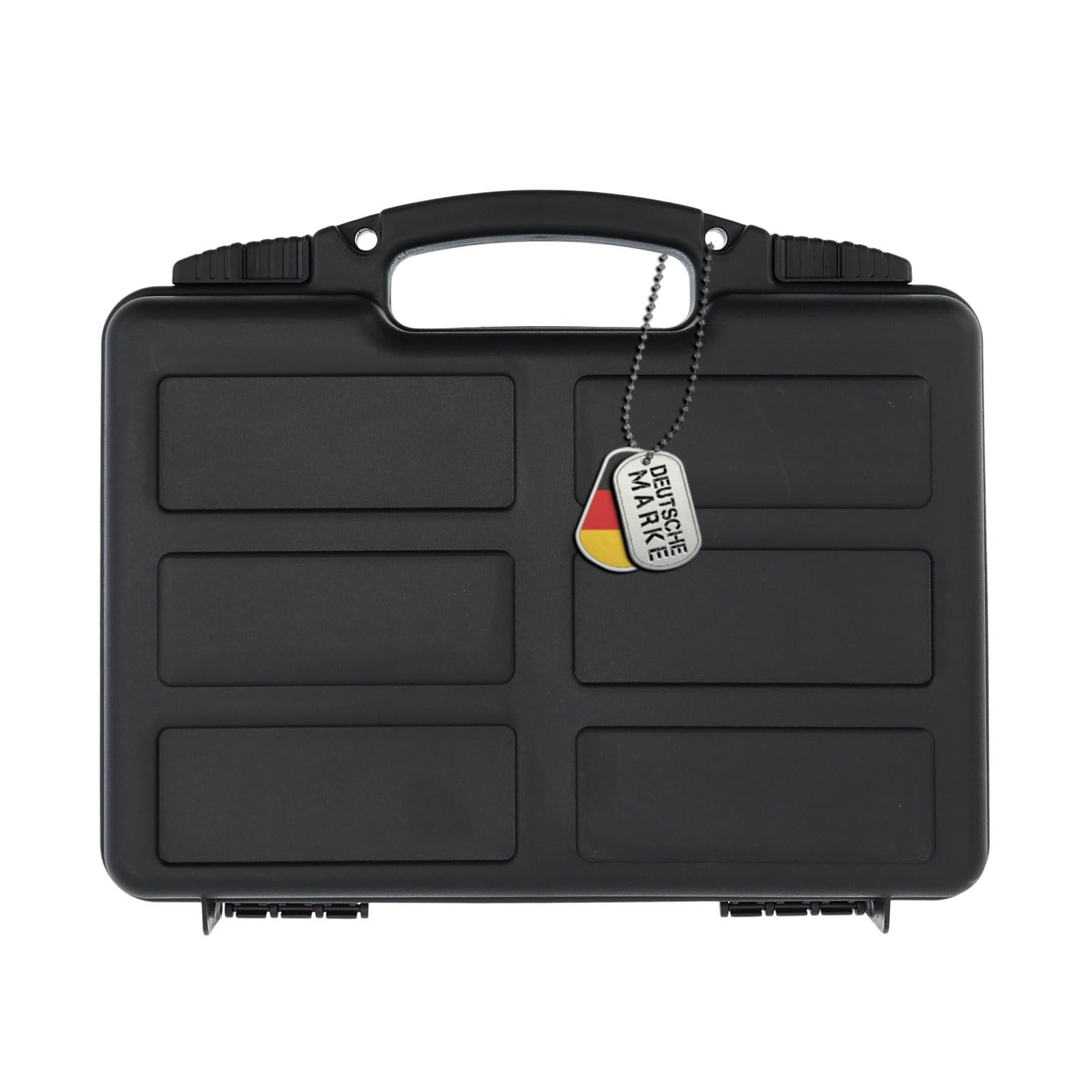 OpTacs Pistolenkoffer - Medium, 31x24,9x8cm, schwarz mit Schaumstoffpolsterung, robuster Schiebeverschluss Gun Case Softair Koffer Waffenkoffer für Pistolen