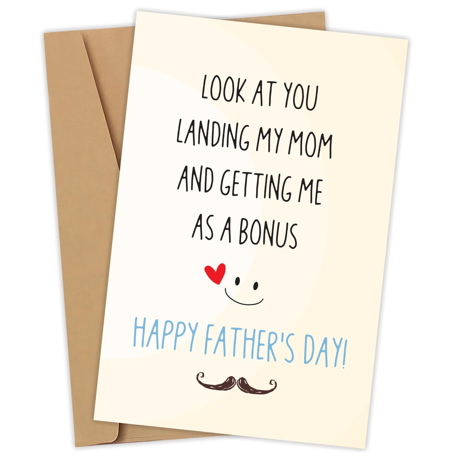 MIKAYENUS Step Dad Cards For Fathers Day - Step Fathers Day Card From Stepson, Stepdaughter - 8x5.3 Inches Card With Premium Envelop - Bonus Dads