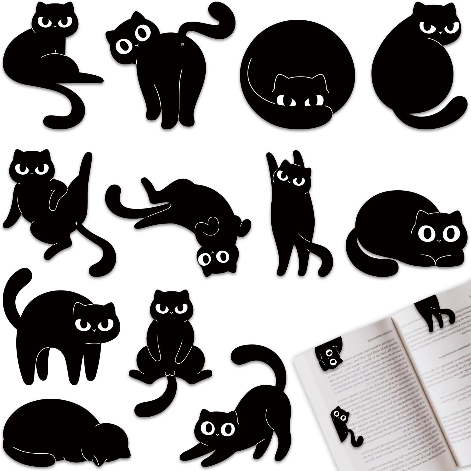 Marcapáginas Magnéticos Tixlux Estilo Gatos 12 Piezas