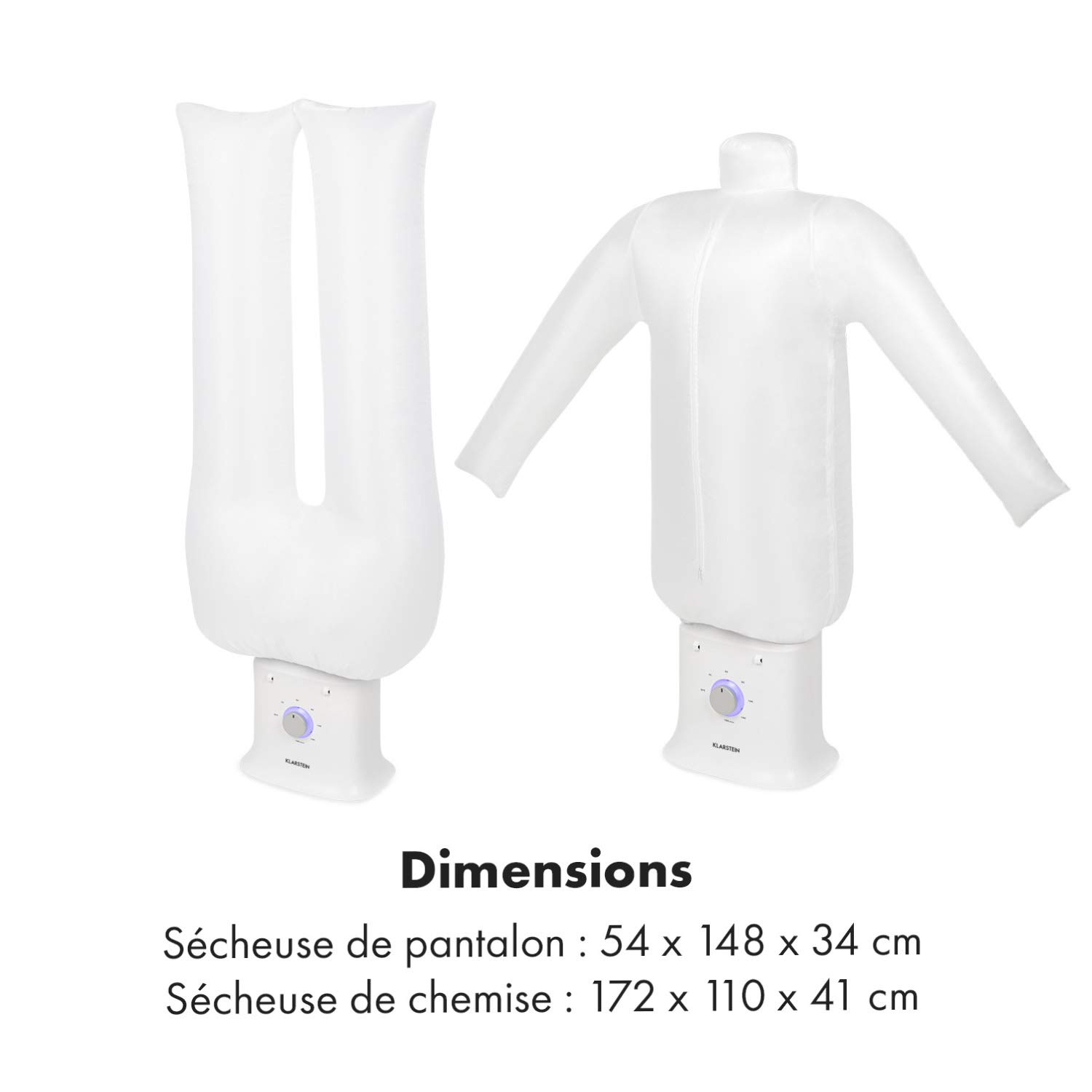 KLARSTEIN ShirtButler Deluxe - Centre de Repassage, Sèche et repasse, 1250 Watts, Taille compacte, Construction Solide, Voyant de contrôle LED, Matériau : Nylon Oxford, 6 Niveaux - Blanc Neige