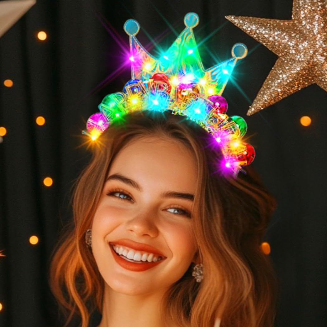 Serre Tete Lumineux Adulte Couronne De Fleurs Lumineuse Evlry - Bandeau LED Avec Tournesols, 3