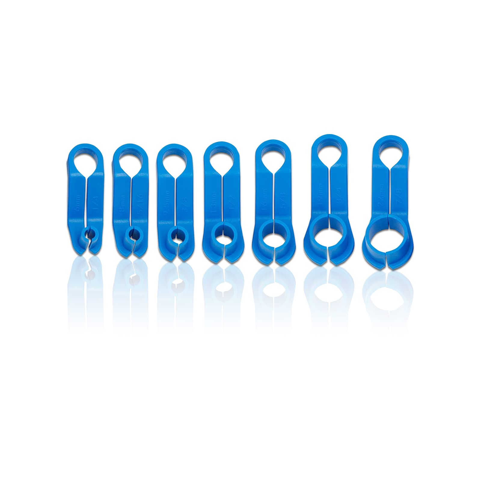 7 PCS Fuel Line Disconnect Tool Set, 1/4, 3/8, 1/2, 5/8, 3/4, 7/8, 5/16 Inch, Transmission Oil Cooler Line Removal Tool, Quick Disconnect Kit Fuel Line Removal Tool (Blue)