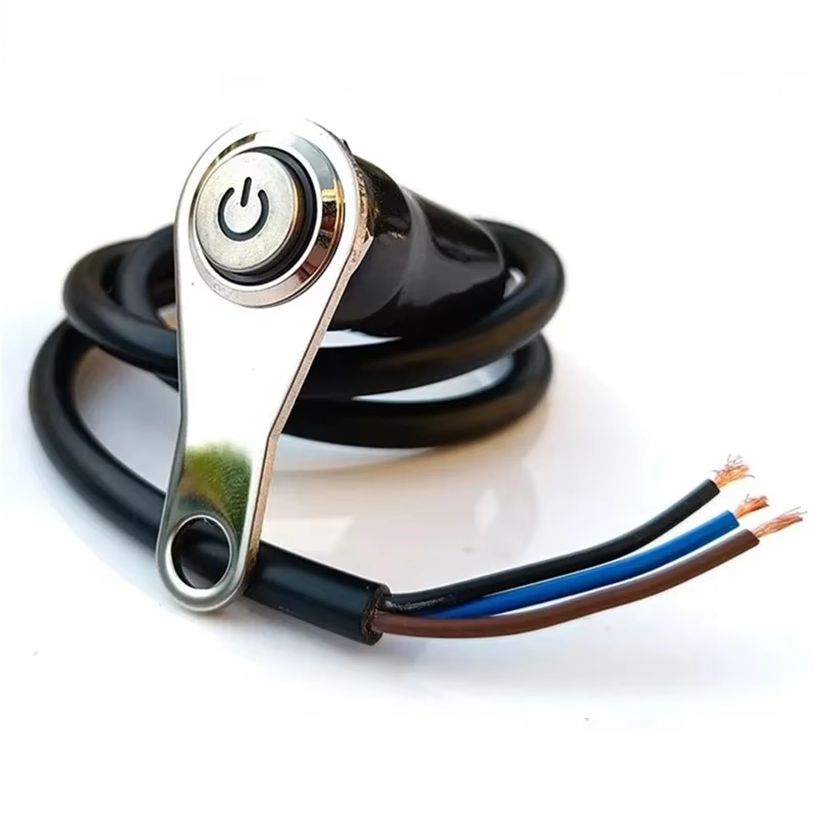 Moto puesta en marcha Interruptor Longitud 60 Cm Interruptor De Encendido Y Apagado Para Motocicleta Montaje En Manillar Aleación De Aluminio Impermeable 12 V Faros Antiniebla Bocina 1 Unidad(Blue)