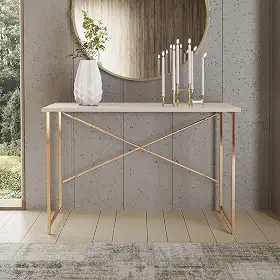 Aparador Steel 90 cm Estilo Industrial com Pés em Aço Cor: Cobre/Off White
