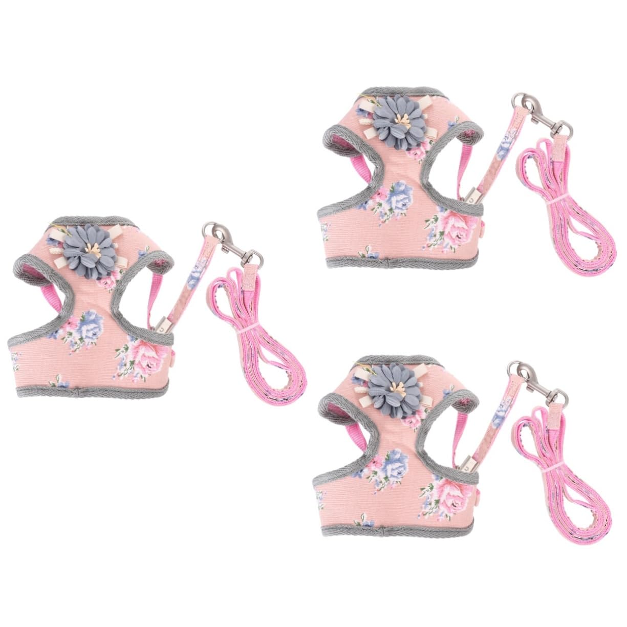 POPETPOP 3sets Pettorina Per Regolabile Guinzaglio e Traspirante Per e Allenamenti Rosa s