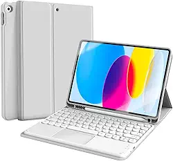 WB Capa com Teclado e trackpad para iPad 10ª e 11ª Geração 10.9' Polegadas com Auto Hibernação (Cinza)