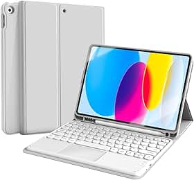WB Capa com Teclado e trackpad para iPad 10ª e 11ª Geração 10.9" Polegadas com Auto Hibernação (Cinza)