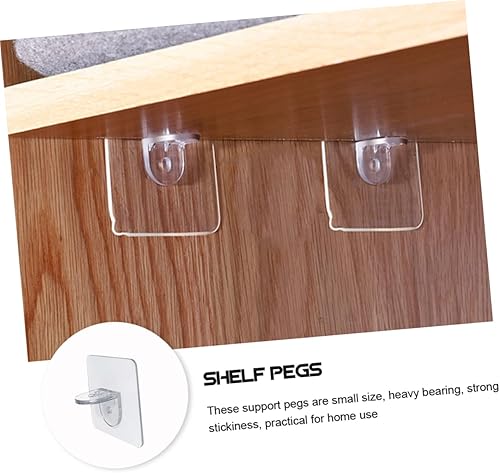Miniatura 7 de 16 pinzas de soporte para divisor de armario, ganchos adhesivos transparentes, clips de soporte para estantes, soportes de soporte de armario,