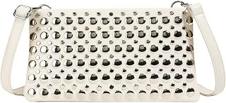 Women's Studded PU Leather Clutch - Shoulder Bag/Crossbody Bag | Metal studs, magnetic closure, evening clutch, avant-garde handbag, shoulder bag, crossbody bag