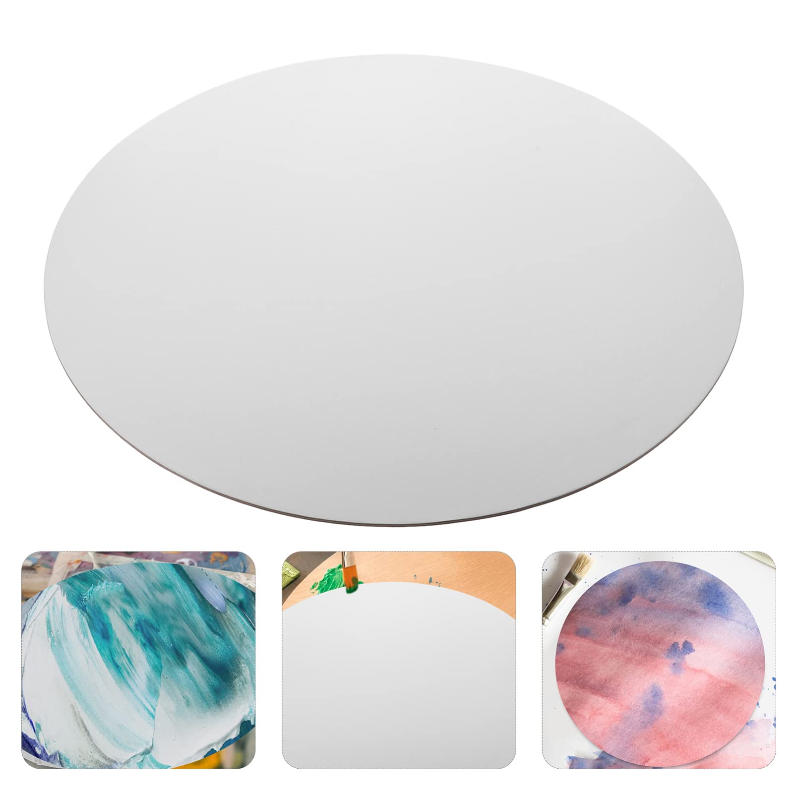 Toile Ronde à Peindre en Canvas Blanc 50cm 1 Pièce