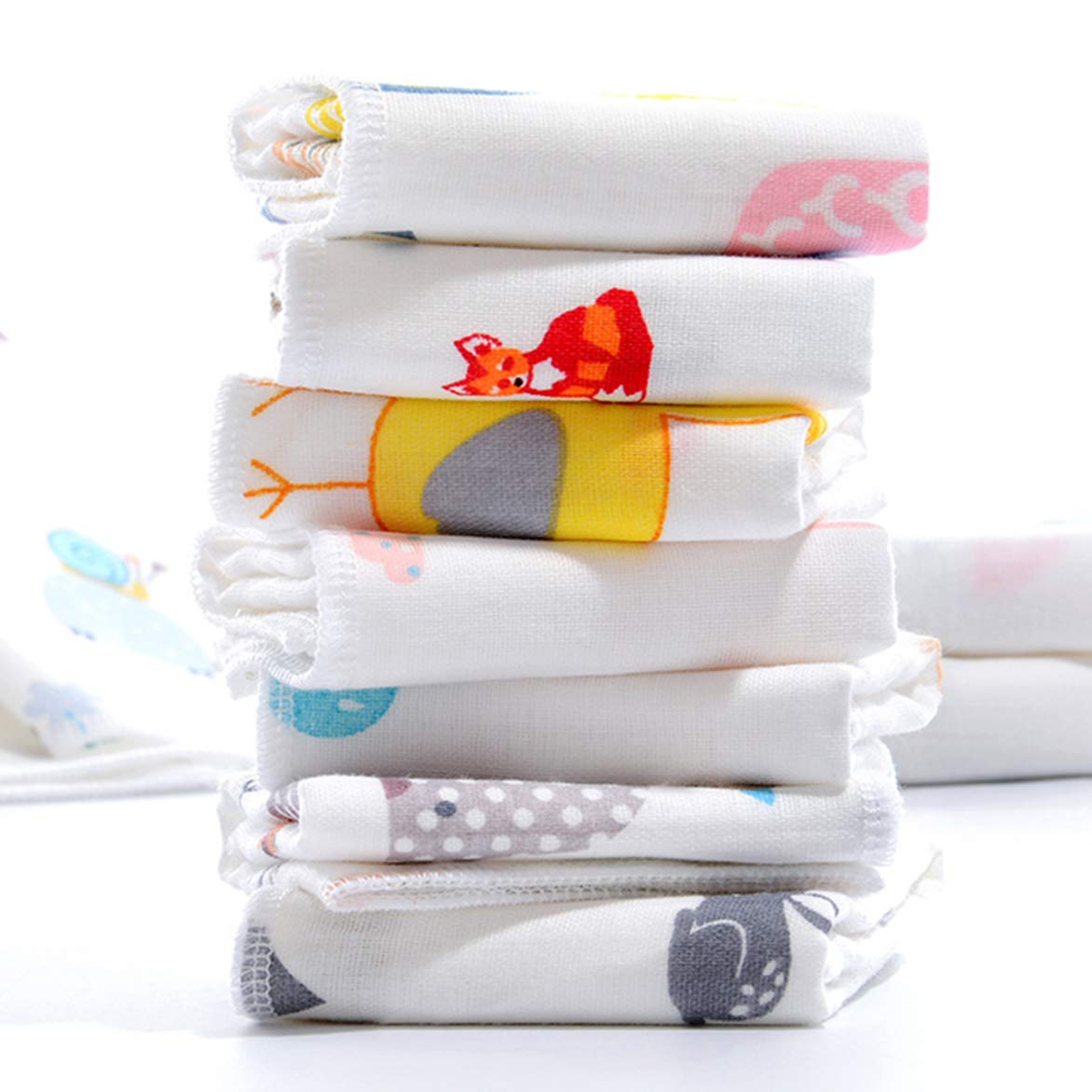 Cotton 2-Layered Baby Handkerchief (White, 6 Piece)