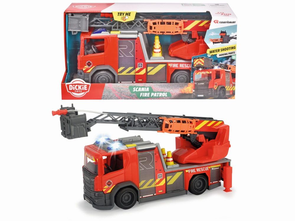 Dickie Scania Rosenbauer SOS Fire Rescue Light and Sound, 35 cm, from 3 Years, 203716017038